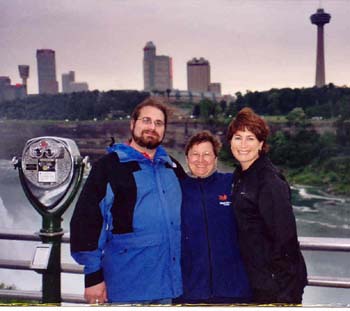 Steve, Aunt Lou, & Krista in front of The Horseshoe Falls