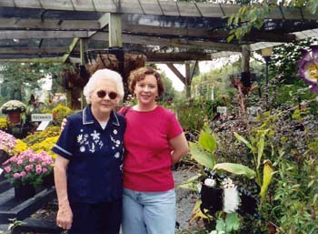 Paula & her Mom at the Fearrington Village Plant Shop